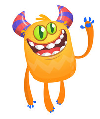 Happy cartoon monster. Vector character