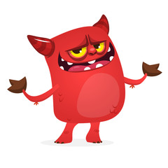 Little cartoon devil. Halloween devil caracter illustration