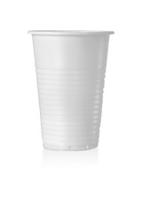 Plastic Cup. Isolated on White Background.