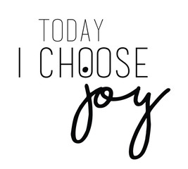 Joy slogan in black and in vector