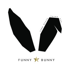 Bunny ears with net lace in vector