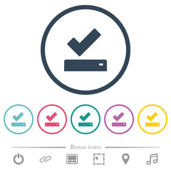 Successfully saved flat color icons in round outlines