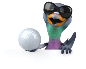 Fun pigeon - 3D Illustration