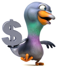 Fun pigeon - 3D Illustration