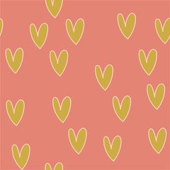 Seamless pattern with colorful hearts for Valentine day. Vector