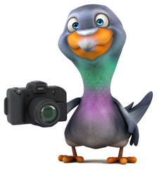 Fun pigeon - 3D Illustration