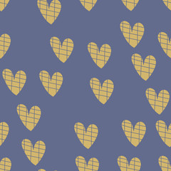 Seamless pattern with colorful hearts for Valentine day. Vector