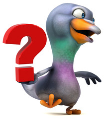 Fun pigeon - 3D Illustration