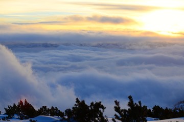 sunset in the mountains