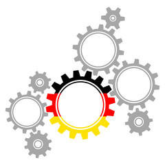 Gears Graphic Germany Flag Grey