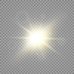 Glow light effect. Star burst with sparkles.Sun. Vector illustration