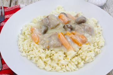 blanquette de veau et riz
