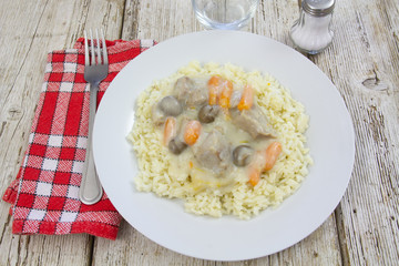 blanquette de veau et riz