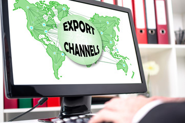 Export channels concept on a computer screen