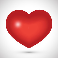 Big red heart on a white background