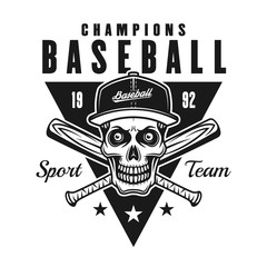 Fototapeta premium Baseball champions vintage black emblem or badge