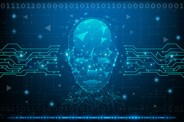 Artificial Intelligence concept on abstract technology background