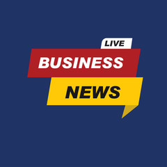 Business news banner . live news banner. banner style sign for mobile concept and web design. business news  symbol illustration. banner graphics - Vector