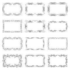 Set of twelve decorative vintage horizontal frames