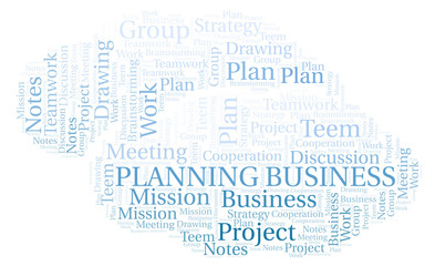 Fototapeta na wymiar Planning Business word cloud.