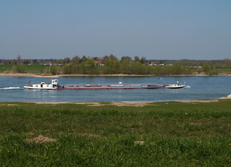 freight ship on the river Rhein