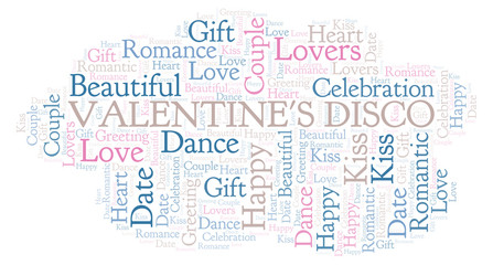 Obraz premium Valentine's Disco word cloud.