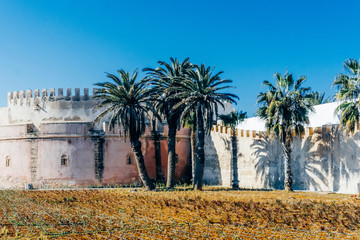Essaouira, Morocco. View of the wall of the medina from the back side