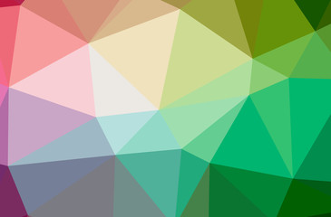Illustration of abstract Green, Pink, Purple, Red, Yellow horizontal low poly background. Beautiful polygon design pattern.