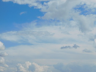  sky with cirrus clouds on a sunny summer day