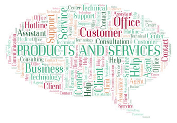 Obraz premium Products And Services word cloud.