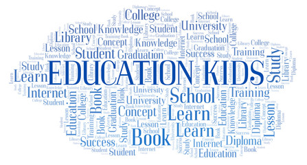 Education Kids word cloud.