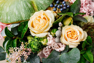 Colorful bouquet of flowers. Flower shop concept.