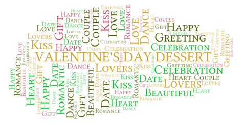 Fototapeta premium Valentine's Day Dessert word cloud.