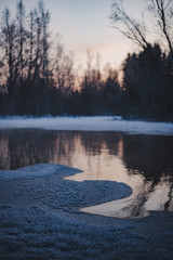 Cold sunset during winter in FInland
