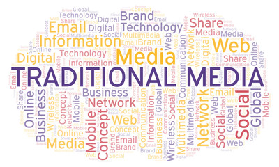 Traditional Media word cloud.