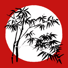 Fototapety  Japonia Tradycyjny japoński obraz Sumi-e art Bamboo