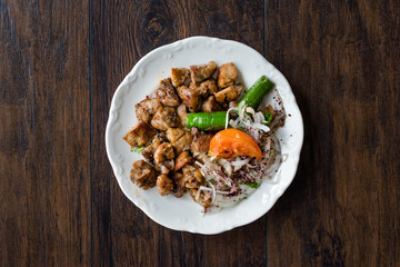 Turkish Traditional Offal Food Uykuluk made with Animals Gland, Pancreas or Rib Cage.