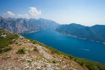 Fototapeta na wymiar Amazing view of Boka Kotorska Bay - Southernmost Fjord of Europe