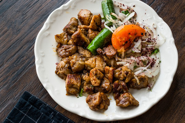 Turkish Traditional Offal Food Uykuluk made with Animals Gland, Pancreas or Rib Cage.