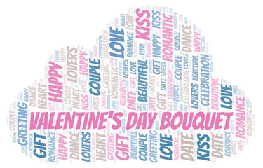 Obraz premium Valentine's Day Bouquet word cloud.