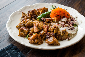 Turkish Traditional Offal Food Uykuluk made with Animals Gland, Pancreas or Rib Cage.