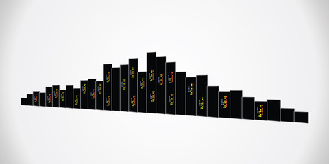 Set of vector cities silhouette. Design background