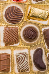 Box of gourmet bonbons, aka bon-bons and truffles, pralines box