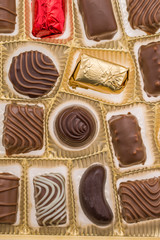 Box of gourmet bonbons, aka bon-bons and truffles, pralines box