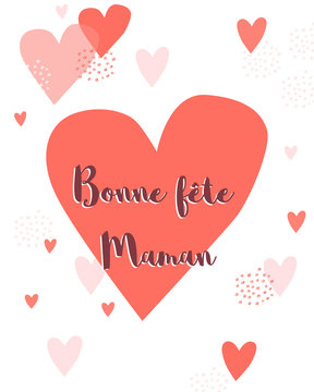Happy mother's day card with french text - vector illustration