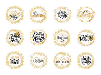 Merry Christmas Fest Greetings, Calligraphic Print