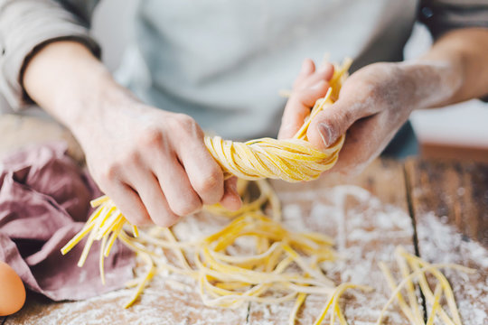 Chef Making Fresh Italian Pasta