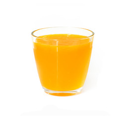 Orange juice on white background