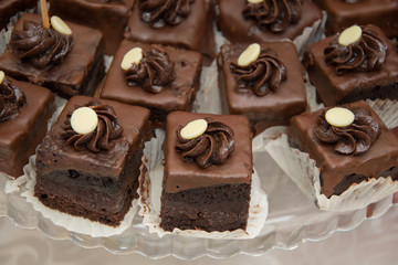 cream cakes at a wedding in Romania