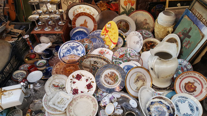 Antiques for sale at the famous Flea market on Athens, Greece